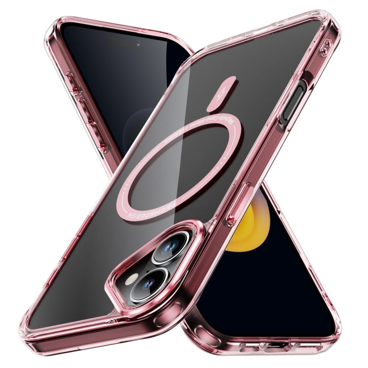 For iPhone 16 Airbag Magsafe PC Hybrid TPU Phone Case(Clear Pink) - iPhone 16 Cases by buy2fix | Online Shopping UK | buy2fix