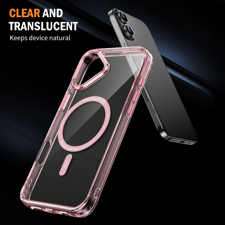 For iPhone 16 Airbag Magsafe PC Hybrid TPU Phone Case(Clear Pink) - iPhone 16 Cases by buy2fix | Online Shopping UK | buy2fix