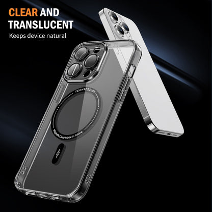 For iPhone 15 Pro Max Airbag Magsafe PC Hybrid TPU Phone Case(Clear Black) - iPhone 15 Pro Max Cases by buy2fix | Online Shopping UK | buy2fix