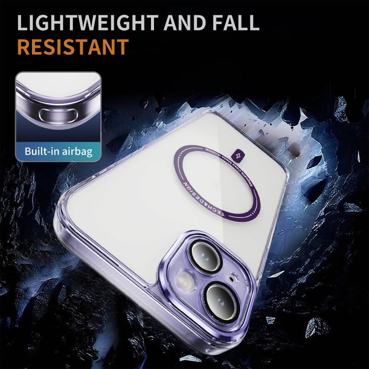 For iPhone 15 Plus Airbag Magsafe PC Hybrid TPU Phone Case(Clear Purple) by buy2fix