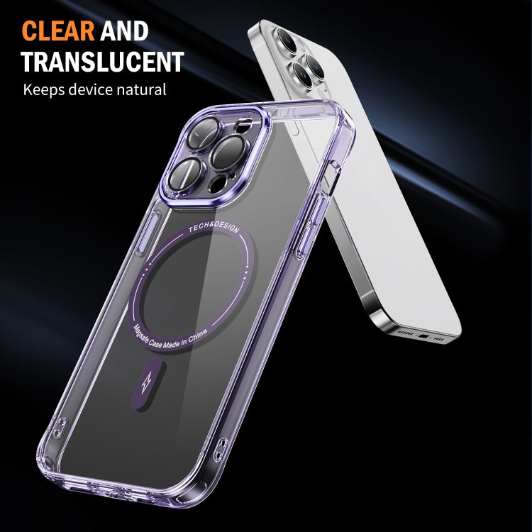 For iPhone 13 Pro Max Airbag Magsafe PC Hybrid TPU Phone Case(Clear Purple) - iPhone 13 Pro Max Cases by buy2fix | Online Shopping UK | buy2fix