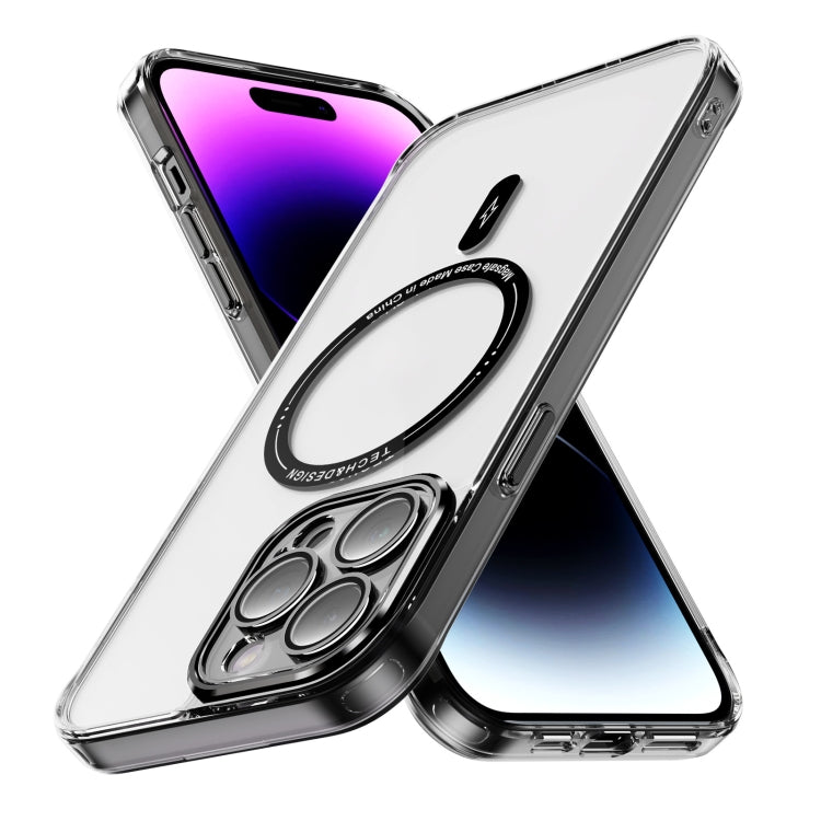 For iPhone 12 Pro Airbag Magsafe PC Hybrid TPU Phone Case(Clear Black) - iPhone 12 / 12 Pro Cases by buy2fix | Online Shopping UK | buy2fix