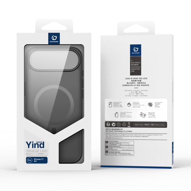 For iPhone 17 Air DUX DUCIS Yind Series MagSafe TPU Hybrid PC Phone Case(Black) - iPhone 17 Air Cases by DUX DUCIS | Online Shopping UK | buy2fix