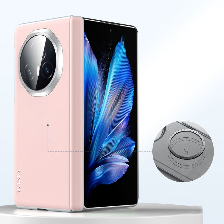 For Honor Magic V3 SULADA Skin Feel Liquid Leather Shockproof Phone Case(Pink) - Honor Cases by SULADA | Online Shopping UK | buy2fix