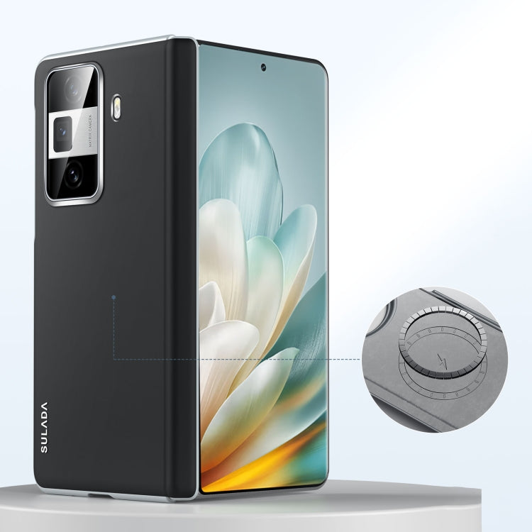 For Honor Magic Vs3 SULADA Skin Feel Liquid Leather Shockproof Phone Case(Black) - Honor Cases by SULADA | Online Shopping UK | buy2fix