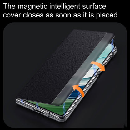 For Huawei Mate X5 / X3 SULADA Smart Series Wristband Holder Smart View Window Genuine Leather Phone Case(Green) - Huawei Cases by SULADA | Online Shopping UK | buy2fix