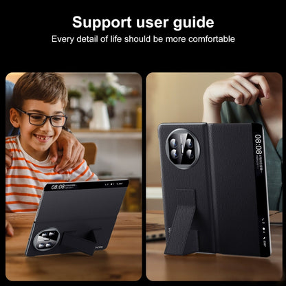 For Huawei Mate X5 / X3 SULADA Smart Series Wristband Holder Smart View Window Genuine Leather Phone Case(Green) - Huawei Cases by SULADA | Online Shopping UK | buy2fix