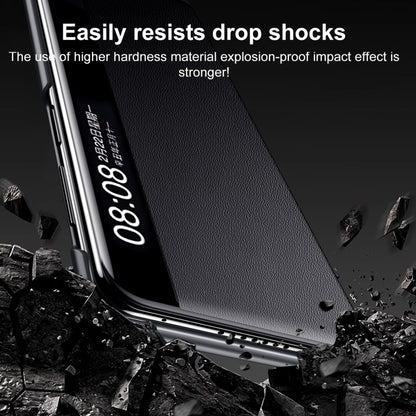 For Huawei Mate X5 / X3 SULADA Smart Series Wristband Holder Smart View Window Genuine Leather Phone Case(Brown) - Huawei Cases by SULADA | Online Shopping UK | buy2fix