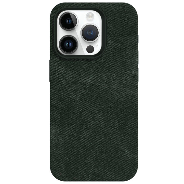 For iPhone 13 Pro Skin Feel Denim Leather MagSafe Phone Case(Army Green) - iPhone 13 Pro Cases by buy2fix | Online Shopping UK | buy2fix