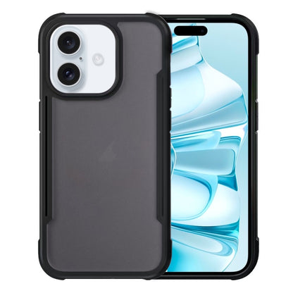 For iPhone 16 Plus Skin Feel Frosted PC Hybrid TPU Phone Case(Black) - iPhone 16 Plus Cases by buy2fix | Online Shopping UK | buy2fix