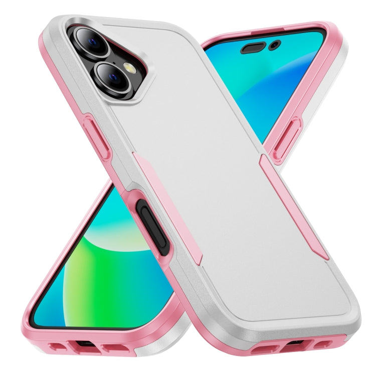 For iPhone 16 Plus Pioneer Armor Heavy Duty PC + TPU Phone Case(White+Pink) - iPhone 16 Plus Cases by buy2fix | Online Shopping UK | buy2fix