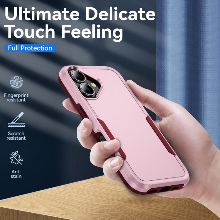 For iPhone 16 Plus Pioneer Armor Heavy Duty PC + TPU Phone Case(Pink+Rose Red) - iPhone 16 Plus Cases by buy2fix | Online Shopping UK | buy2fix