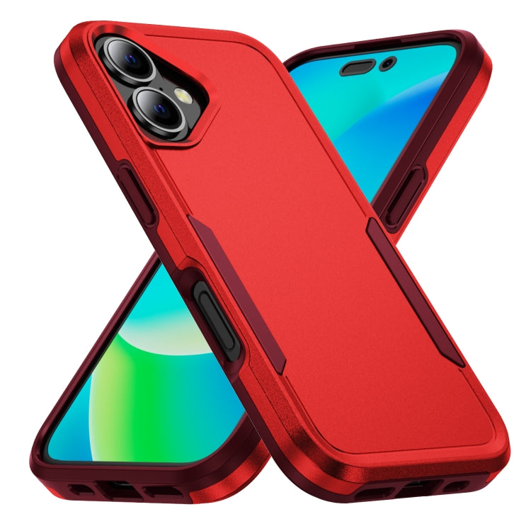 For iPhone 16 Plus Pioneer Armor Heavy Duty PC + TPU Phone Case(Red+Rose Red) - iPhone 16 Plus Cases by buy2fix | Online Shopping UK | buy2fix