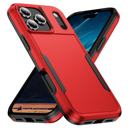 For iPhone 17 Pro Max Pioneer Armor Heavy Duty PC + TPU Phone Case(Red+Black)