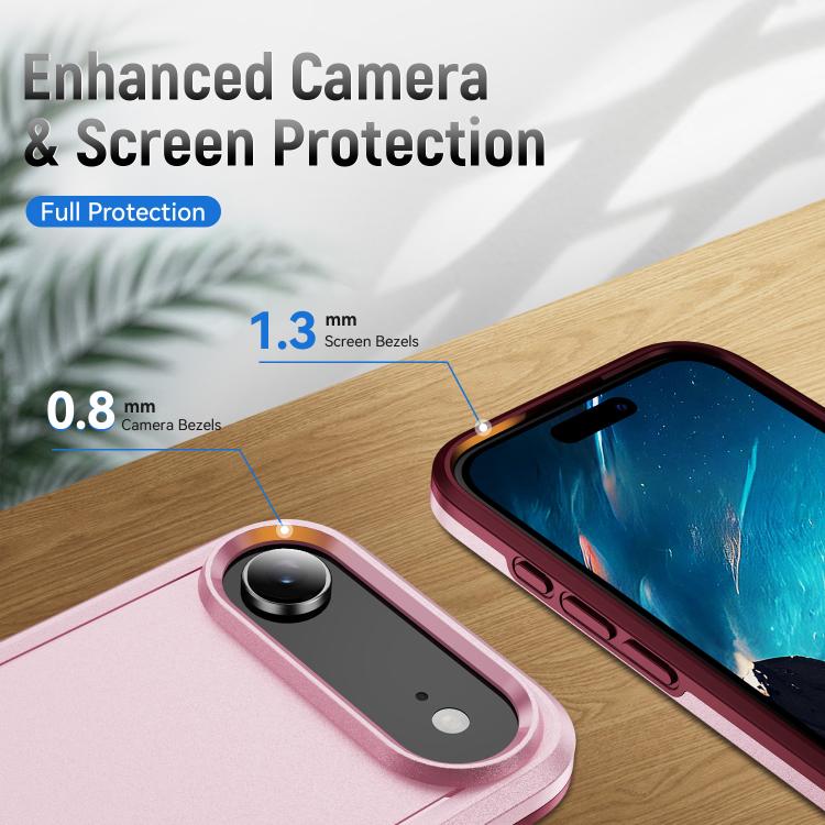 For iPhone Air Pioneer Armor Heavy Duty PC + TPU Phone Case(Pink+Rose Red) - iPhone Air Cases by buy2fix | Online Shopping UK | buy2fix