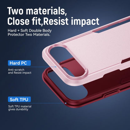 For iPhone Air Pioneer Armor Heavy Duty PC + TPU Phone Case(Pink+Rose Red) - iPhone Air Cases by buy2fix | Online Shopping UK | buy2fix