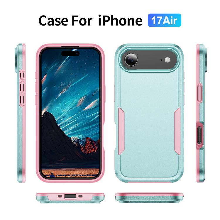 For iPhone Air Pioneer Armor Heavy Duty PC + TPU Phone Case(Green+Pink) - iPhone Air Cases by buy2fix | Online Shopping UK | buy2fix