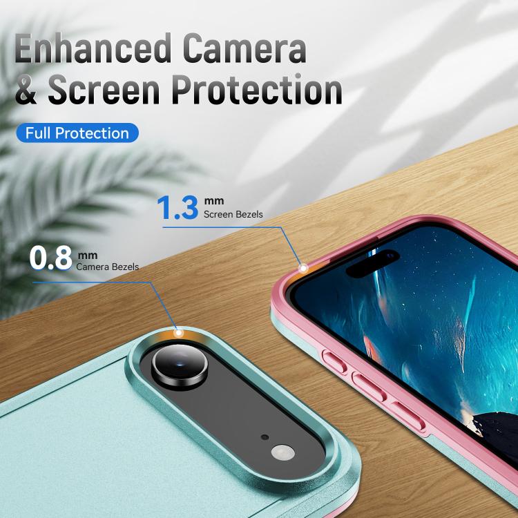 For iPhone Air Pioneer Armor Heavy Duty PC + TPU Phone Case(Green+Pink) - iPhone Air Cases by buy2fix | Online Shopping UK | buy2fix