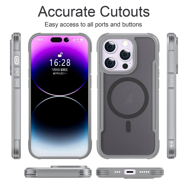 For iPhone 16 Skin Feel Frosted MagSafe Magnetic PC Hybrid TPU Phone Case(Grey) - iPhone 16 Cases by buy2fix | Online Shopping UK | buy2fix