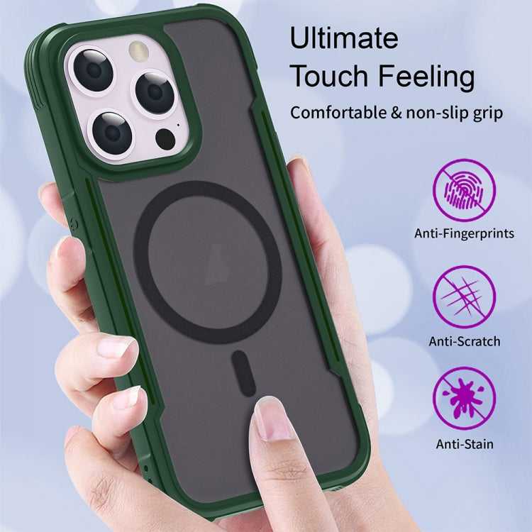 For iPhone 16 Plus Skin Feel Frosted MagSafe Magnetic PC Hybrid TPU Phone Case(Green) - iPhone 16 Plus Cases by buy2fix | Online Shopping UK | buy2fix