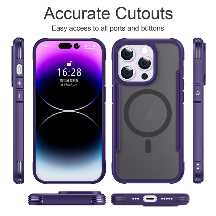 For iPhone 16 Plus Skin Feel Frosted MagSafe Magnetic PC Hybrid TPU Phone Case(Purple) - iPhone 16 Plus Cases by buy2fix | Online Shopping UK | buy2fix