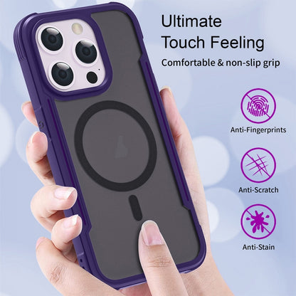 For iPhone 16 Plus Skin Feel Frosted MagSafe Magnetic PC Hybrid TPU Phone Case(Purple) - iPhone 16 Plus Cases by buy2fix | Online Shopping UK | buy2fix