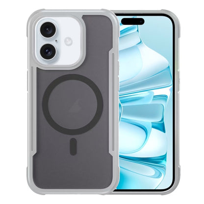 For iPhone 16 Plus Skin Feel Frosted MagSafe Magnetic PC Hybrid TPU Phone Case(Grey) - iPhone 16 Plus Cases by buy2fix | Online Shopping UK | buy2fix