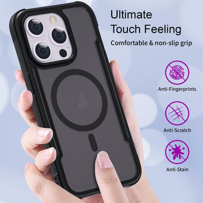 For iPhone 16 Pro Max Skin Feel Frosted MagSafe Magnetic PC Hybrid TPU Phone Case(Black) - iPhone 16 Pro Max Cases by buy2fix | Online Shopping UK | buy2fix