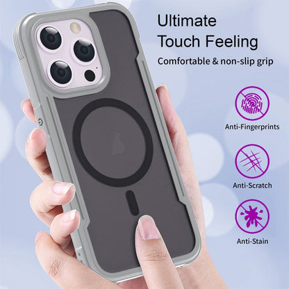 For iPhone 16 Pro Max Skin Feel Frosted MagSafe Magnetic PC Hybrid TPU Phone Case(Grey) - iPhone 16 Pro Max Cases by buy2fix | Online Shopping UK | buy2fix