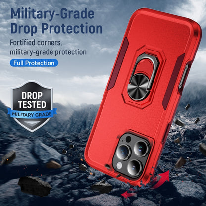 For iPhone 16 Pro Max Pioneer Armor Heavy Duty PC + TPU Phone Case with Holder(Red+Rose Red) - iPhone 16 Pro Max Cases by buy2fix | Online Shopping UK | buy2fix