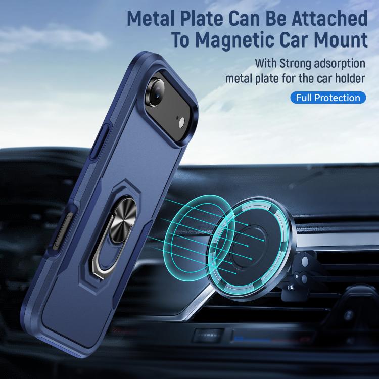 For iPhone Air Pioneer Armor Heavy Duty PC + TPU Phone Case with Holder(Blue) - iPhone Air Cases by buy2fix | Online Shopping UK | buy2fix