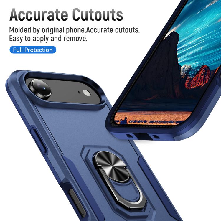 For iPhone Air Pioneer Armor Heavy Duty PC + TPU Phone Case with Holder(Blue) - iPhone Air Cases by buy2fix | Online Shopping UK | buy2fix