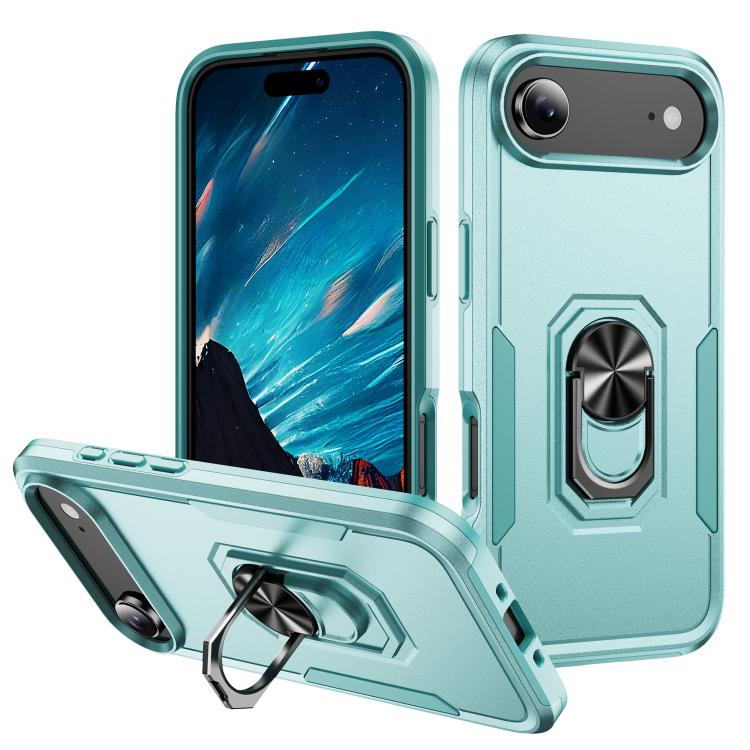 For iPhone Air Pioneer Armor Heavy Duty PC + TPU Phone Case with Holder(Green) - iPhone Air Cases by buy2fix | Online Shopping UK | buy2fix
