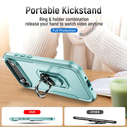 For iPhone Air Pioneer Armor Heavy Duty PC + TPU Phone Case with Holder(Green) - iPhone Air Cases by buy2fix | Online Shopping UK | buy2fix