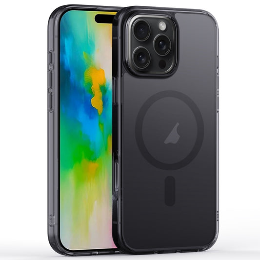 For iPhone 16 Pro Crystal Clear Frosted MagSafe Magnetic Phone Case(Transparent Black) by buy2fix