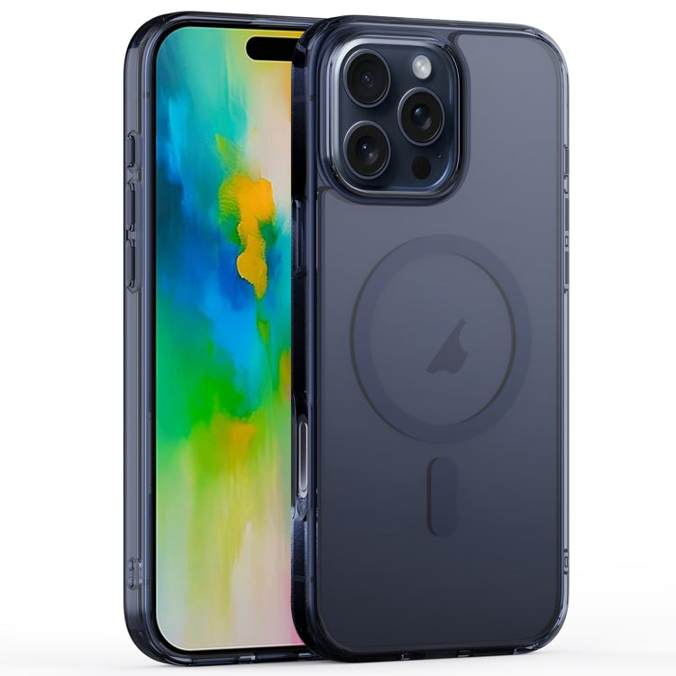 For iPhone 16 Pro Crystal Clear Frosted MagSafe Magnetic Phone Case(Transparent Titanium Blue) - iPhone 16 Pro Cases by buy2fix | Online Shopping UK | buy2fix