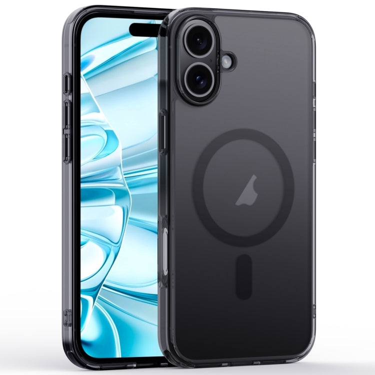 For iPhone 16 Plus Crystal Clear Frosted MagSafe Magnetic Phone Case(Transparent Black) - iPhone 16 Plus Cases by buy2fix | Online Shopping UK | buy2fix