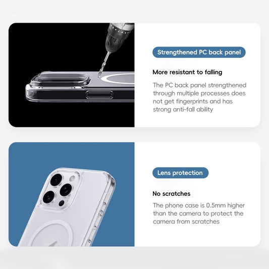 For iPhone 16 Pro Crystal Clear Frosted MagSafe Magnetic Phone Case(Transparent Black) by buy2fix