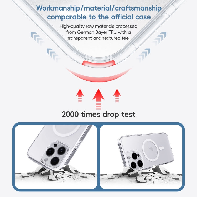 For iPhone 16 Pro Crystal Clear Frosted MagSafe Magnetic Phone Case(Transparent Titanium Blue) - iPhone 16 Pro Cases by buy2fix | Online Shopping UK | buy2fix