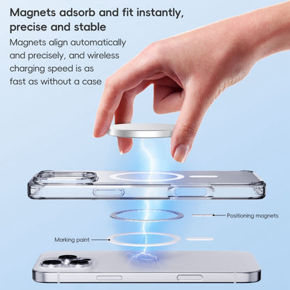 For iPhone 16 Plus Crystal Clear Frosted MagSafe Magnetic Phone Case(Transparent Titanium Blue) - iPhone 16 Plus Cases by buy2fix | Online Shopping UK | buy2fix