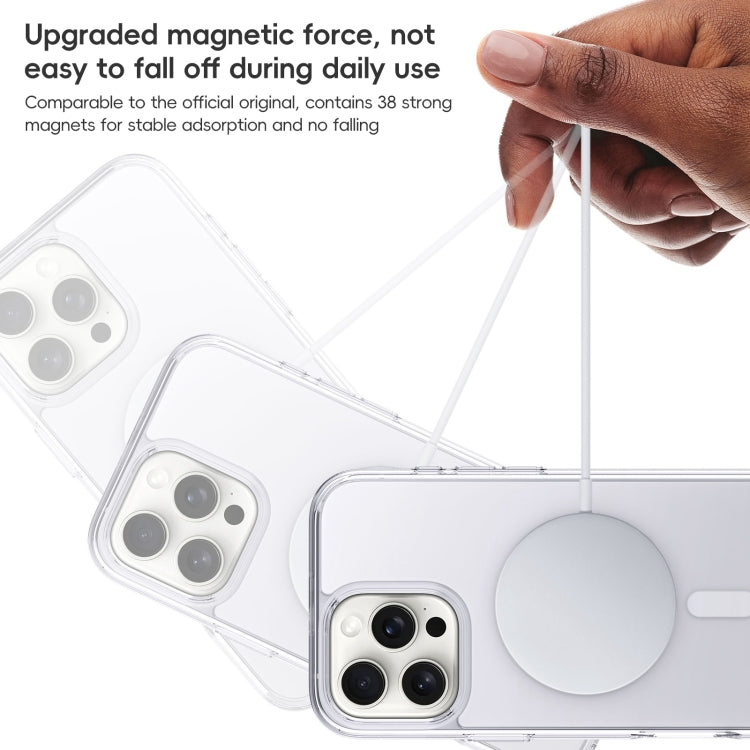For iPhone 16 Plus Crystal Clear Frosted MagSafe Magnetic Phone Case(Transparent Black) - iPhone 16 Plus Cases by buy2fix | Online Shopping UK | buy2fix