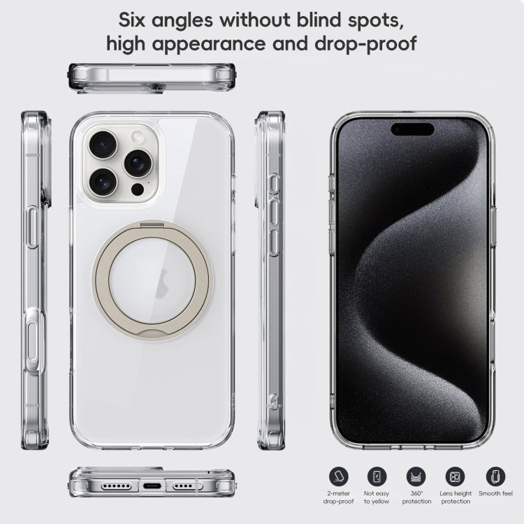For iPhone 16 Plus Crystal Clear MagSafe Magnetic Holder Phone Case(Transparent) by buy2fix