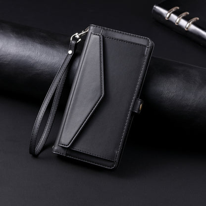 For iPhone 16 Plus Wallet Multi-card Slot Leather Phone Case with Lanyard(Black) - iPhone 16 Plus Cases by buy2fix | Online Shopping UK | buy2fix