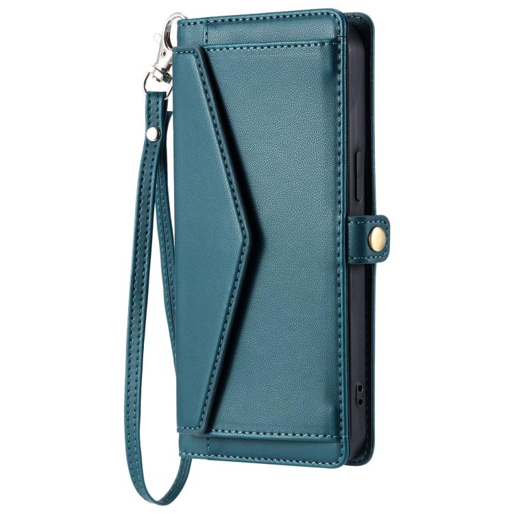 For iPhone 16e Wallet Multi-card Slot Leather Phone Case with Lanyard(Green) - iPhone 16e Cases by buy2fix | Online Shopping UK | buy2fix