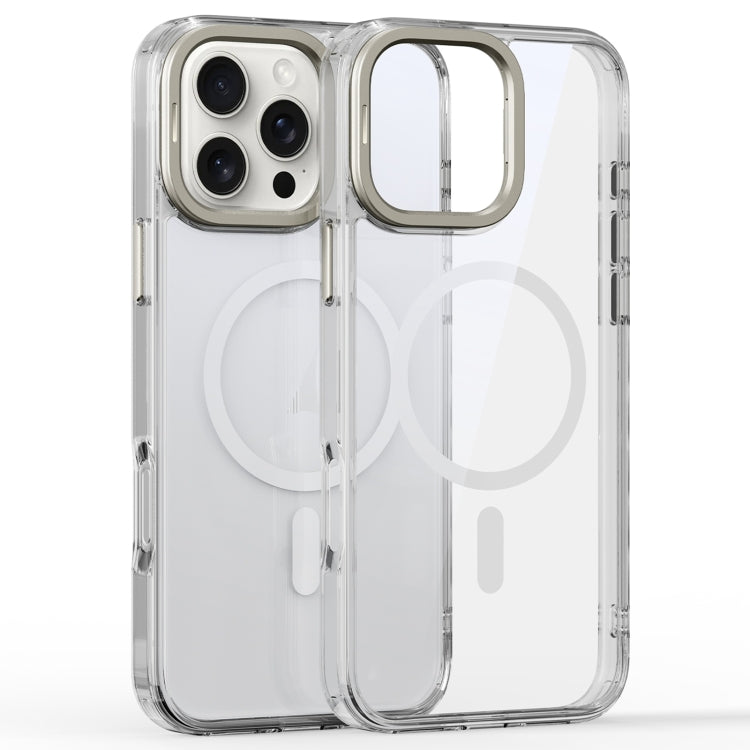 For iPhone 16 Pro Mirror Crystal Clear Lens Holder MagSafe Magnetic Phone Case(Transparent) - iPhone 16 Pro Cases by buy2fix | Online Shopping UK | buy2fix