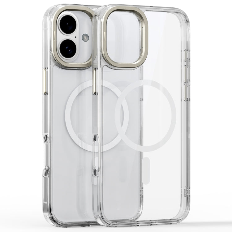 For iPhone 16 Plus Mirror Crystal Clear Lens Holder MagSafe Magnetic Phone Case(Transparent) - iPhone 16 Plus Cases by buy2fix | Online Shopping UK | buy2fix