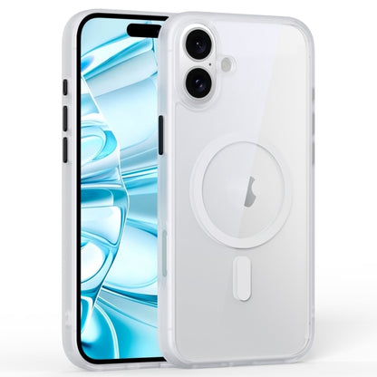 For iPhone 16 Plus Ming Shield Series MagSafe Magnetic Phone Case(Frosted Transparent) - iPhone 16 Plus Cases by buy2fix | Online Shopping UK | buy2fix