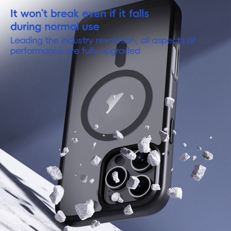 For iPhone 16 Plus Ming Shield Series MagSafe Magnetic Phone Case(Frosted Transparent) - iPhone 16 Plus Cases by buy2fix | Online Shopping UK | buy2fix