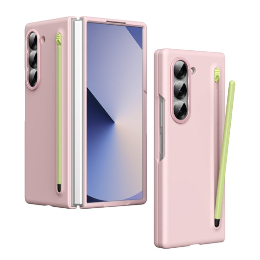 For Samsung Galaxy Z Fold6 Skin Feel Foldable Shockproof Phone Case with Capacitive Stylus(Pink) - Galaxy Z Fold6 5G Cases by buy2fix | Online Shopping UK | buy2fix