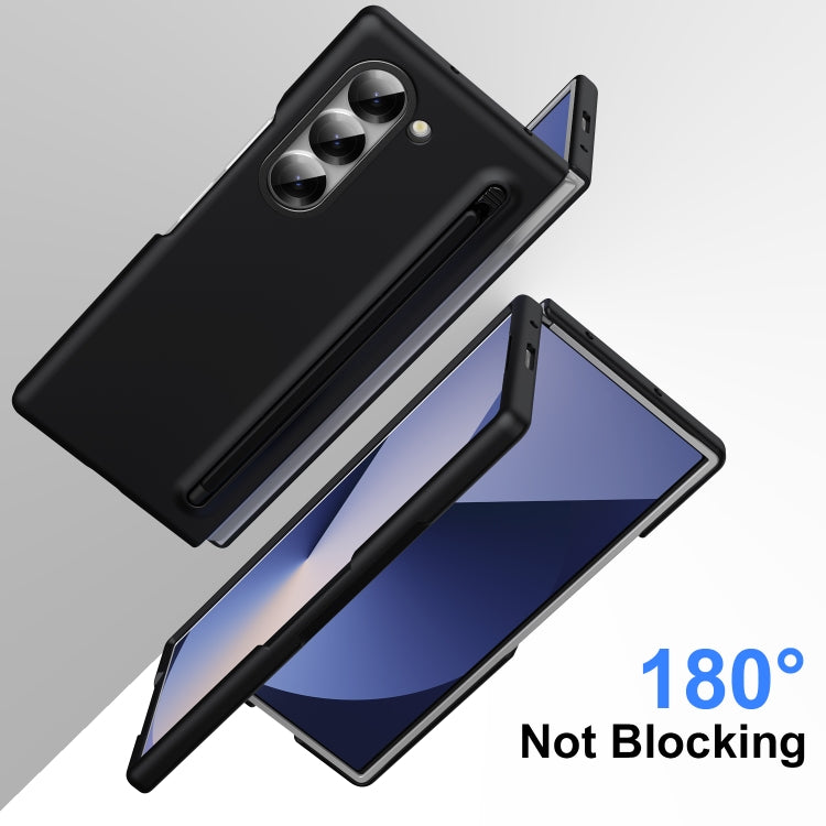 For Samsung Galaxy Z Fold6 Skin Feel Foldable Shockproof Phone Case with Capacitive Stylus(Black) - Galaxy Z Fold6 5G Cases by buy2fix | Online Shopping UK | buy2fix